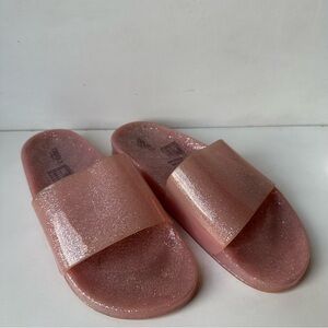 Forever 21 Girls Slides Translucent Pink Color With Glitter Size:8